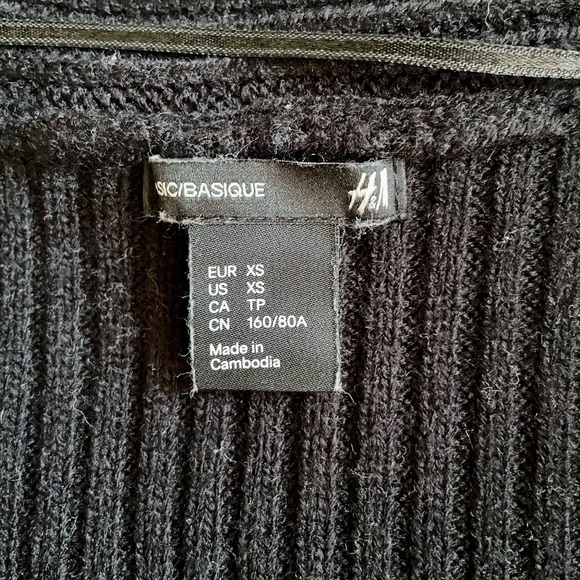 H&M Black Ribbed Cardigan - Picture 3 of 3